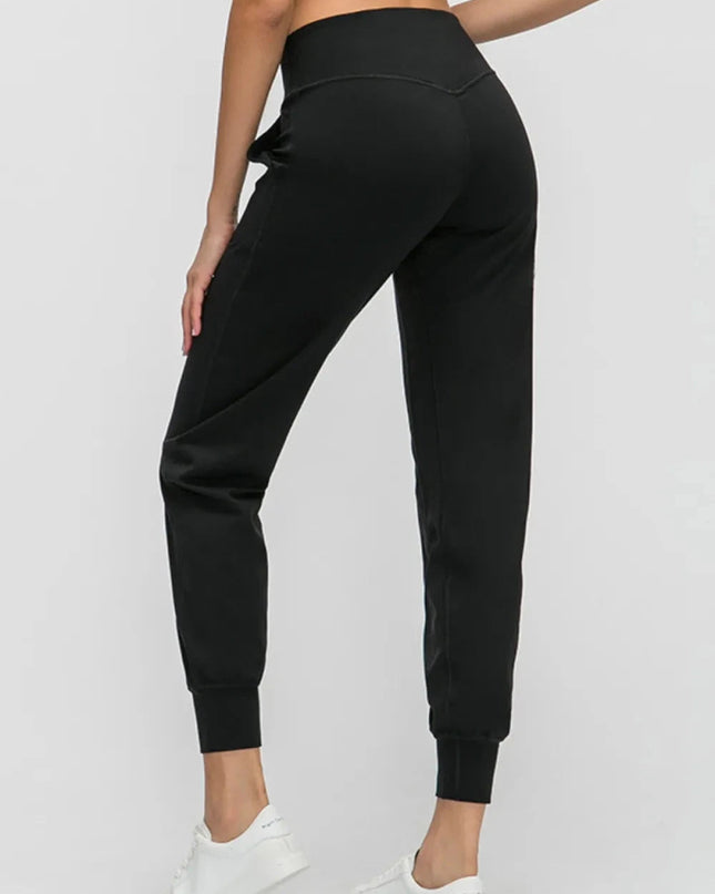 Millennia Wide Waistband Slant Pocket Pants - Trendsi