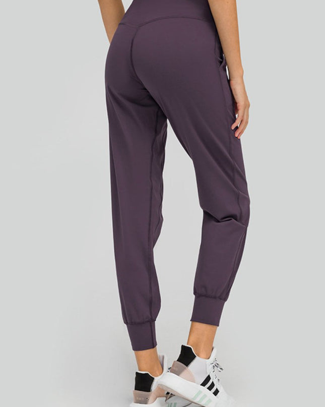 Millennia Wide Waistband Slant Pocket Pants - Trendsi