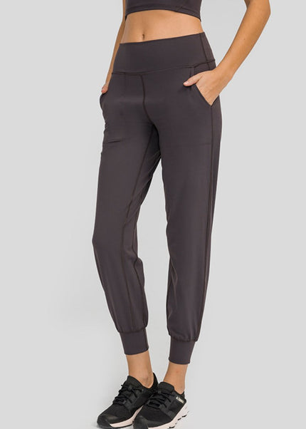 Millennia Wide Waistband Slant Pocket Pants - Trendsi