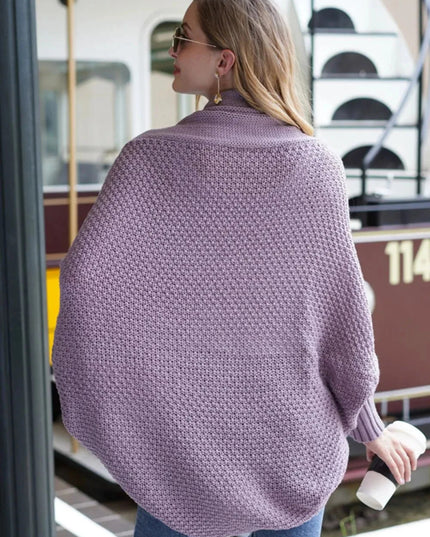 Open Front Batwing Sleeve Cardigan - Trendsi