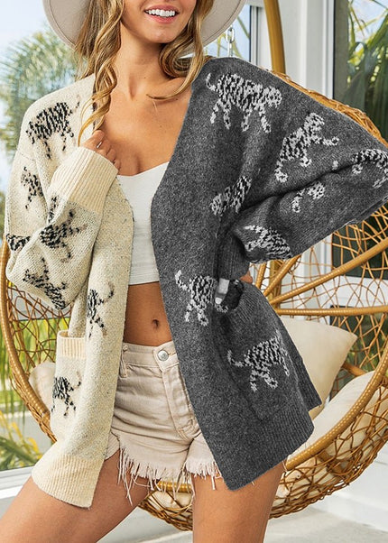 Open Front Cardigan with Pockets - Trendsi