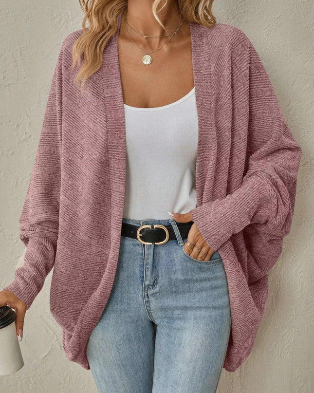 Open Front Cocoon Cardigan - Trendsi