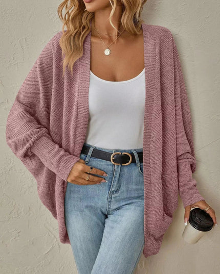 Open Front Cocoon Cardigan - Trendsi