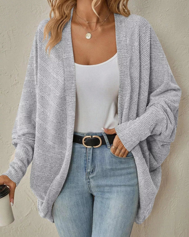 Open Front Cocoon Cardigan - Trendsi