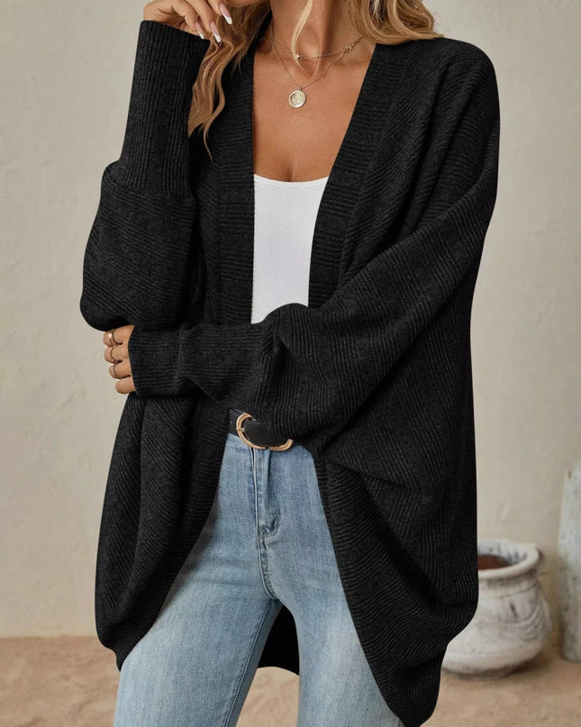 Open Front Cocoon Cardigan - Trendsi