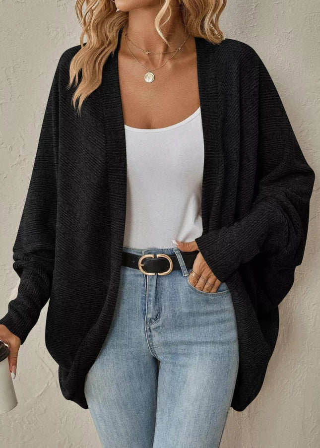 Open Front Cocoon Cardigan - Trendsi