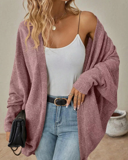 Open Front Cocoon Cardigan - Trendsi