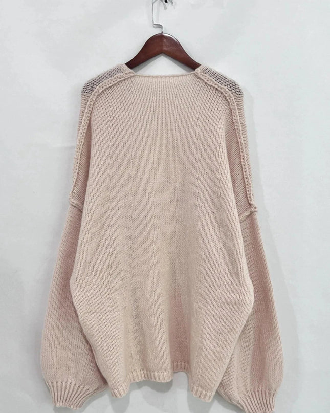Open Front Dropped Shoulder Cardigan - Trendsi