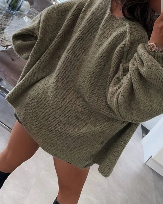 Open Front Dropped Shoulder Cardigan - Trendsi