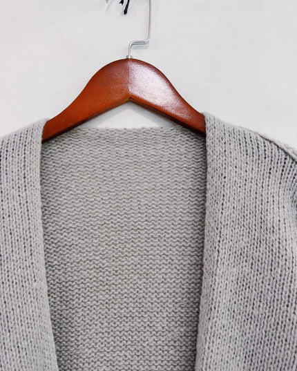Open Front Dropped Shoulder Cardigan - Trendsi