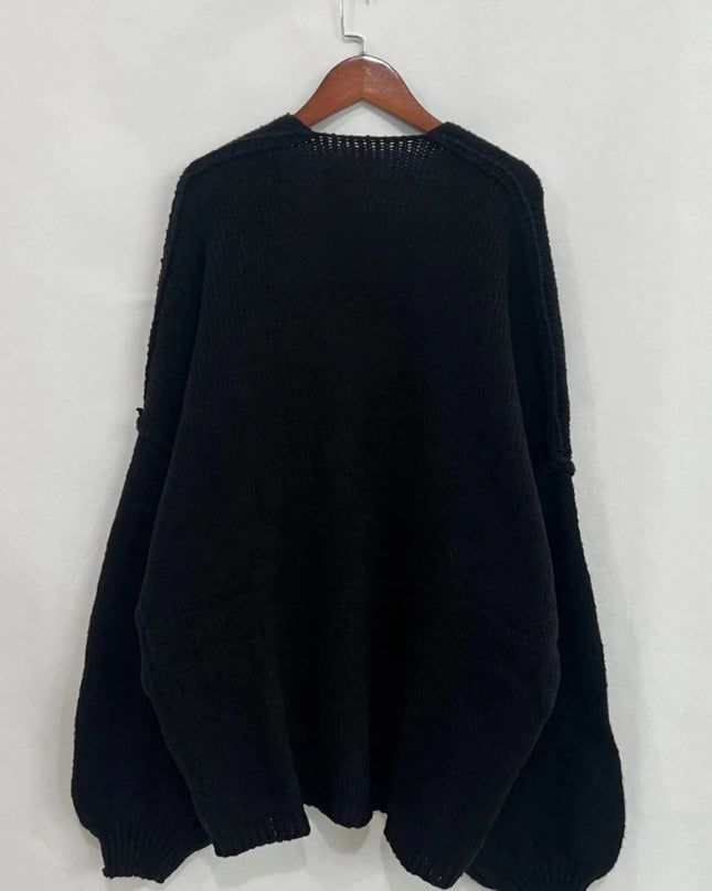 Open Front Dropped Shoulder Cardigan - Trendsi