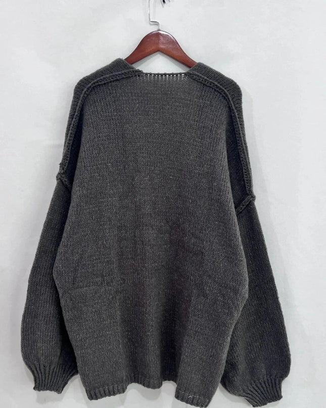 Open Front Dropped Shoulder Cardigan - Trendsi