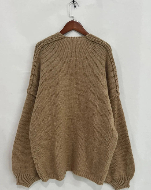 Open Front Dropped Shoulder Cardigan - Trendsi