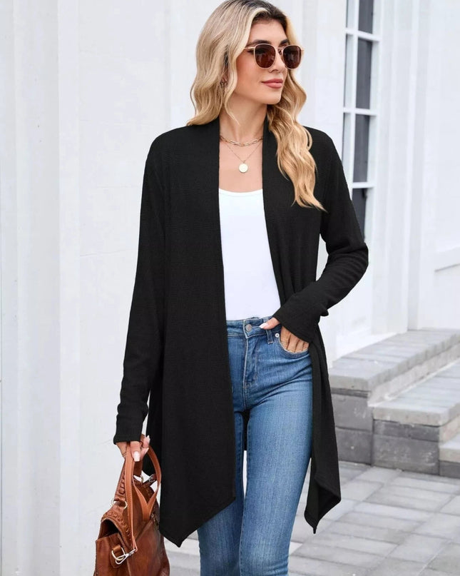 Open Front Long Cardigan - Trendsi