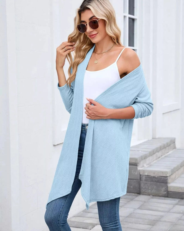 Open Front Long Cardigan - Trendsi