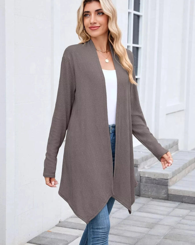 Open Front Long Cardigan - Trendsi