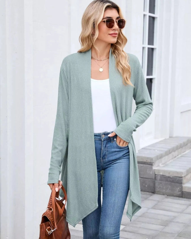 Open Front Long Cardigan - Trendsi