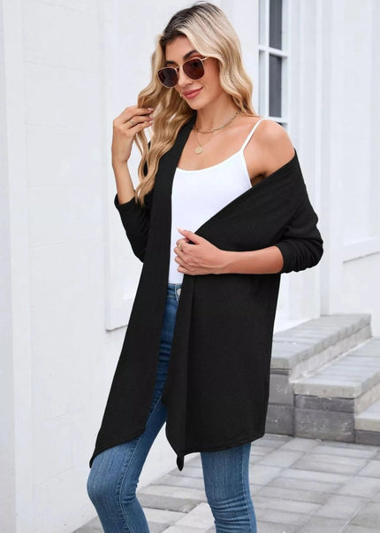Open Front Long Cardigan - Trendsi
