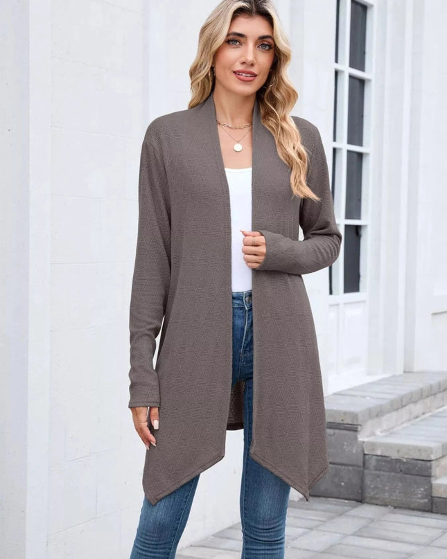 Open Front Long Cardigan - Trendsi