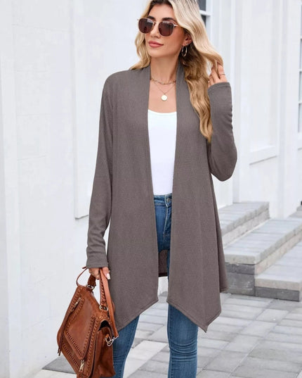 Open Front Long Cardigan - Trendsi