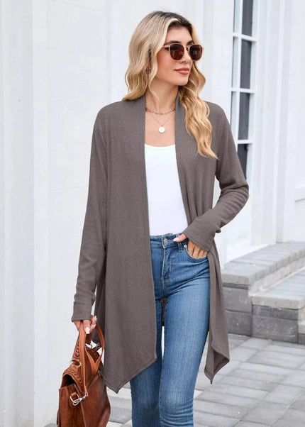 Open Front Long Cardigan - Trendsi