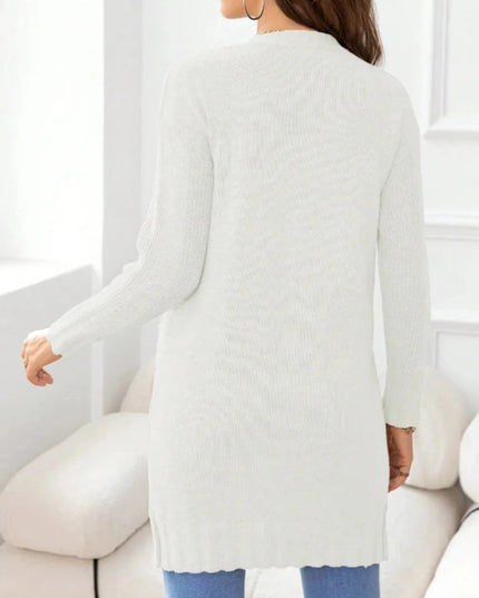 Open Front Long Sleeve Cardigan - Trendsi