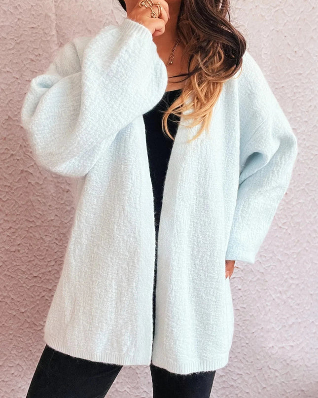 Open Front Long Sleeve Cardigan - Trendsi
