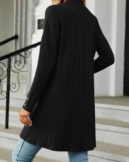 Open Front Long Sleeve Cardigan - Trendsi