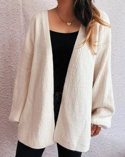 Open Front Long Sleeve Cardigan - Trendsi
