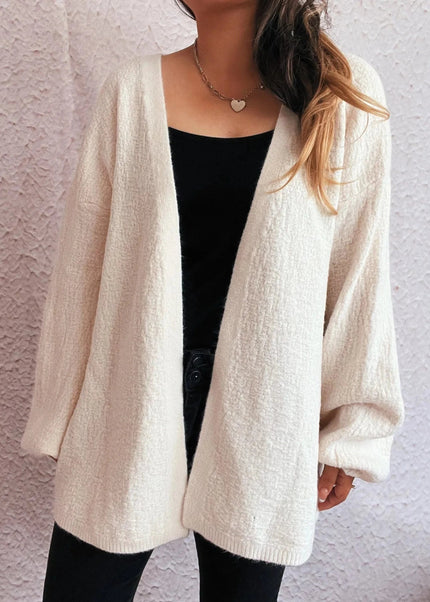 Open Front Long Sleeve Cardigan - Trendsi