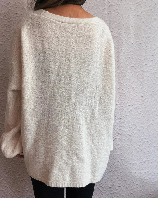 Open Front Long Sleeve Cardigan - Trendsi