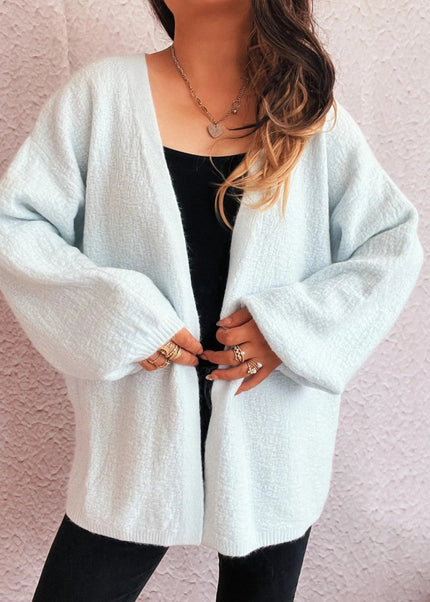 Open Front Long Sleeve Cardigan - Trendsi