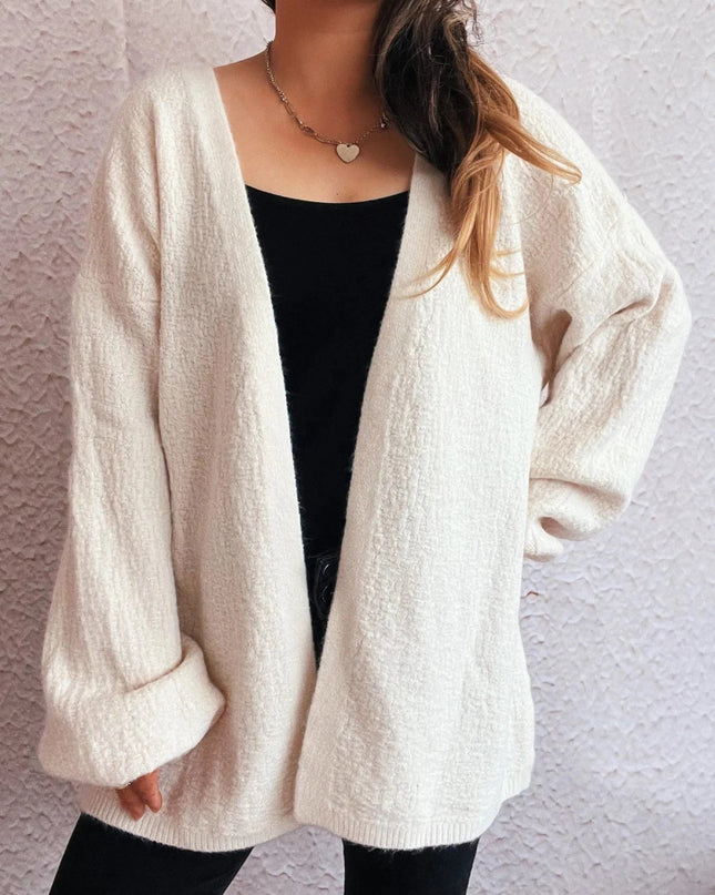 Open Front Long Sleeve Cardigan - Trendsi
