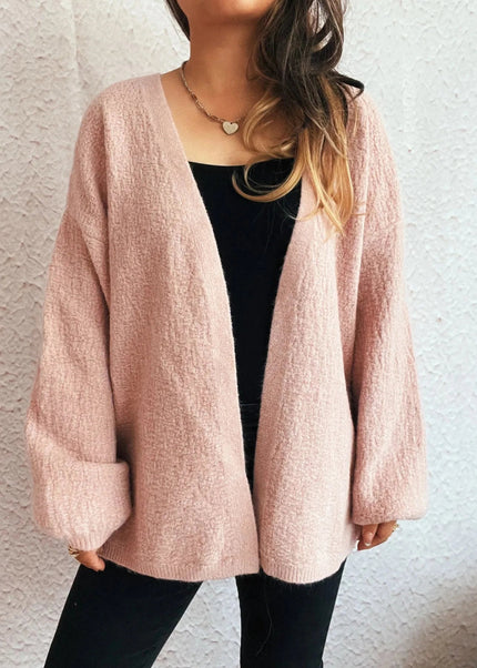 Open Front Long Sleeve Cardigan - Trendsi