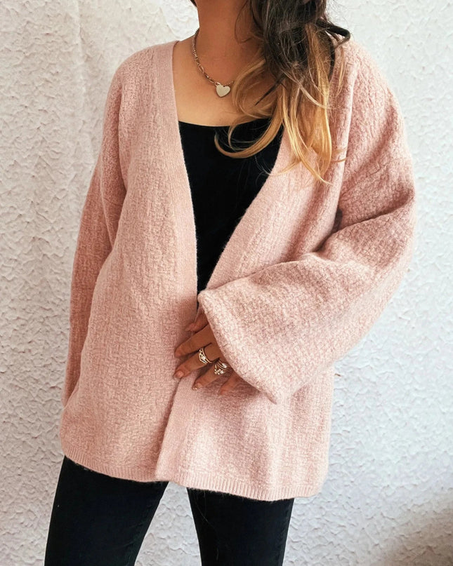 Open Front Long Sleeve Cardigan - Trendsi