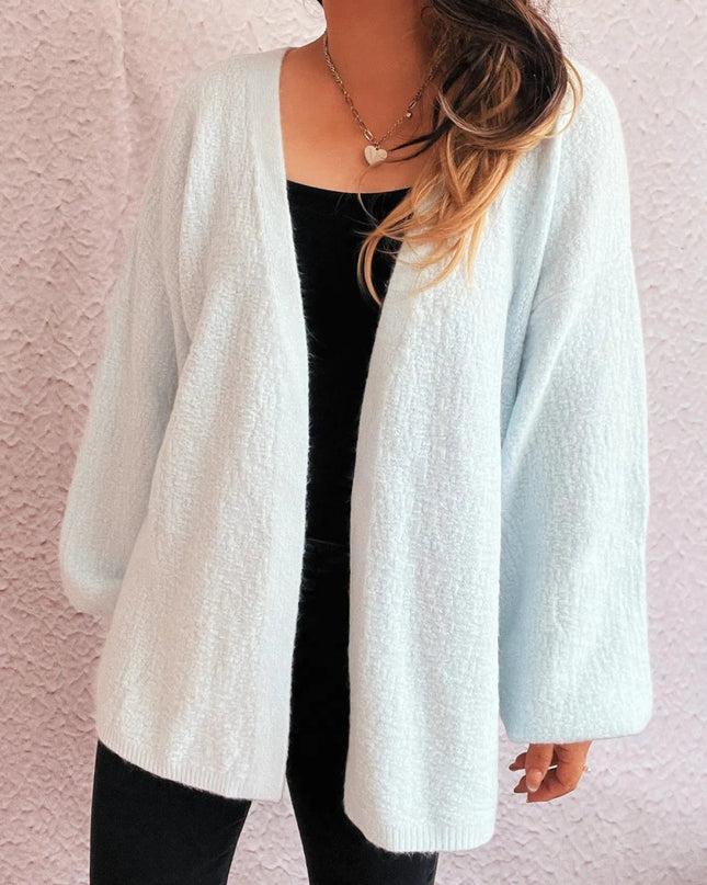 Open Front Long Sleeve Cardigan - Trendsi