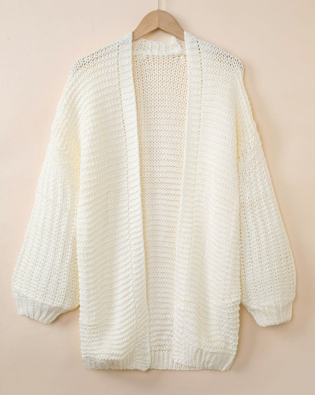Open Front Longline Cardigan - Trendsi