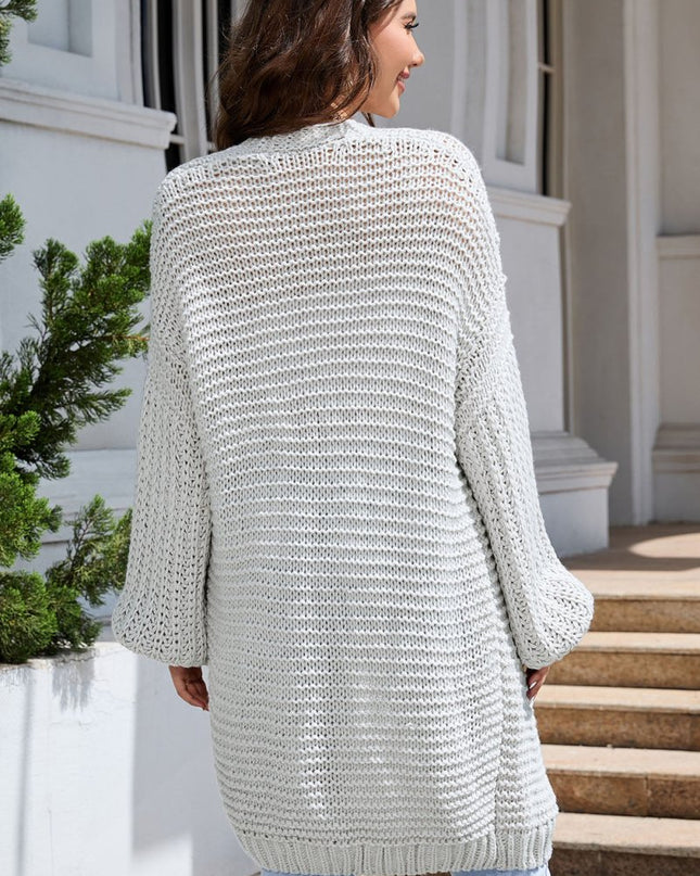 Open Front Longline Cardigan - Trendsi