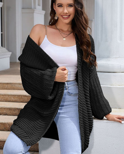 Open Front Longline Cardigan - Trendsi