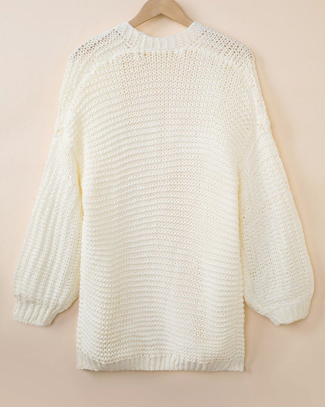 Open Front Longline Cardigan - Trendsi