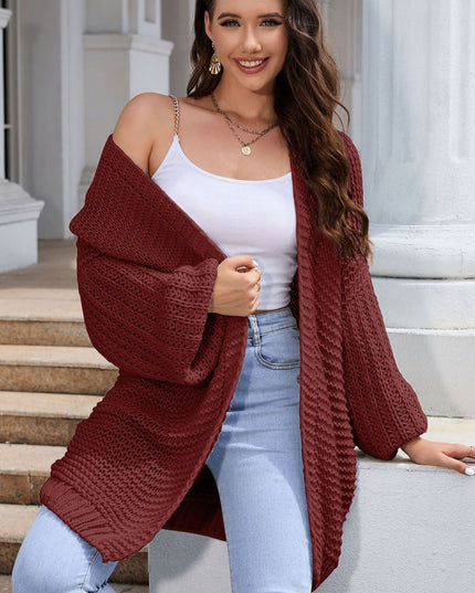 Open Front Longline Cardigan - Trendsi