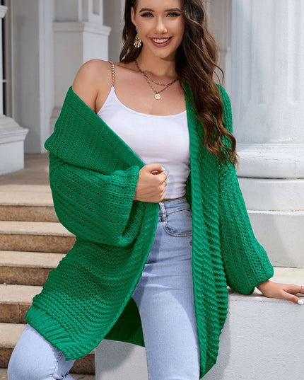 Open Front Longline Cardigan - Trendsi