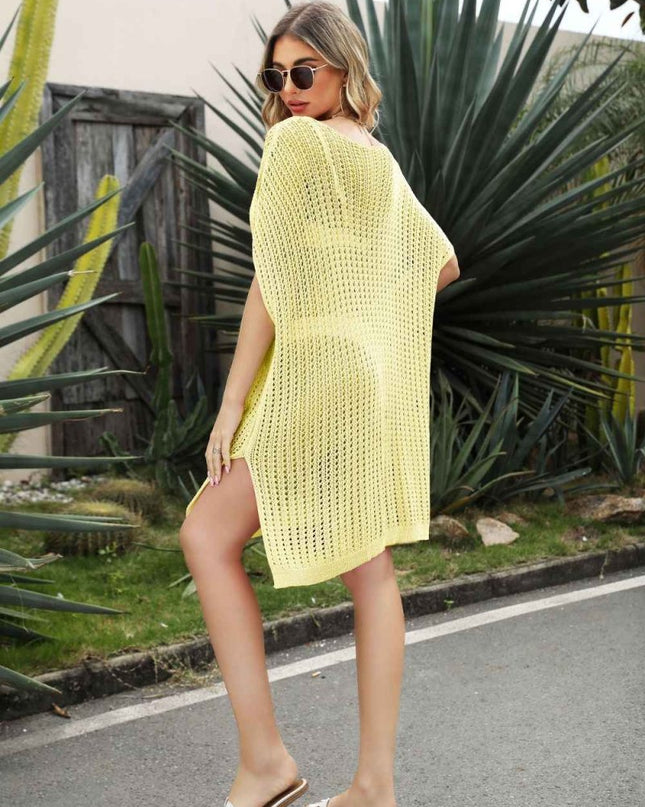 Openwork Side Slit Cover - Up Dress - Trendsi