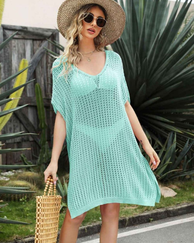 Openwork Side Slit Cover - Up Dress - Trendsi