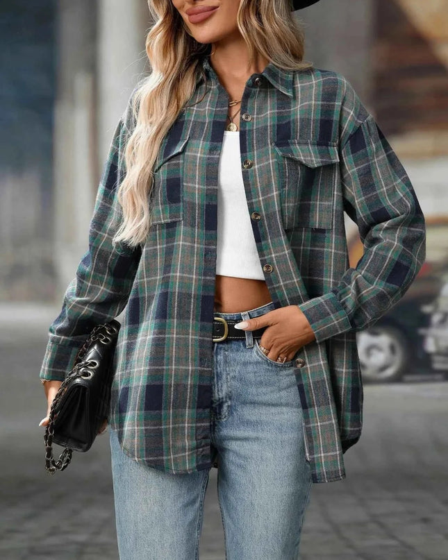 Oversized Plaid Shirt for Effortless Style and Comfort - Trendsi