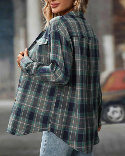 Oversized Plaid Shirt for Effortless Style and Comfort - Trendsi