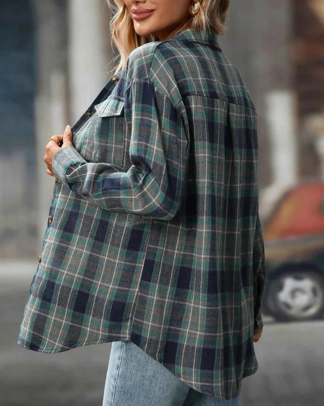 Oversized Plaid Shirt for Effortless Style and Comfort - Trendsi