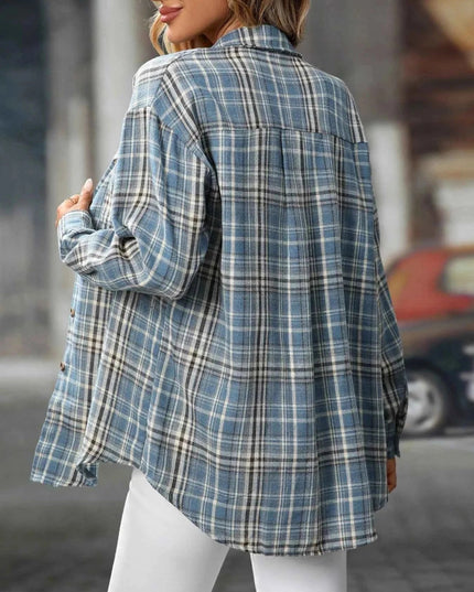 Oversized Plaid Shirt for Effortless Style and Comfort - Trendsi