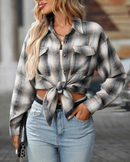 Oversized Plaid Shirt for Effortless Style and Comfort - Trendsi