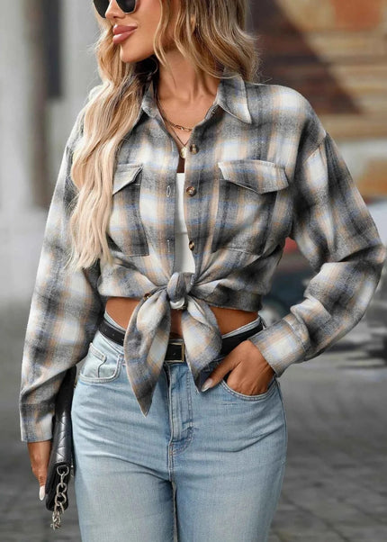 Oversized Plaid Shirt for Effortless Style and Comfort - Trendsi